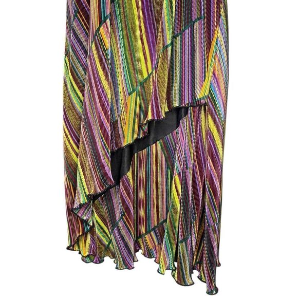 Vintage Robbie Bee Women’s Large Tiered Wrap Dress Multicolor Ribbed 90s - Picture 3 of 6